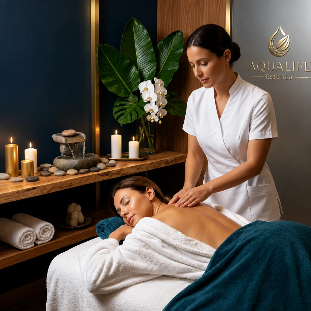 Massagem profissional em ambiente premium da AQUALIFE Estética